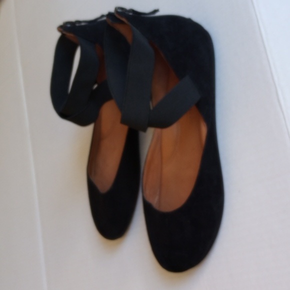 Kenneth Cole X Gentle Soles Bay Unique Leather Ballet Flats 7.5 Black Suede - Picture 3 of 11